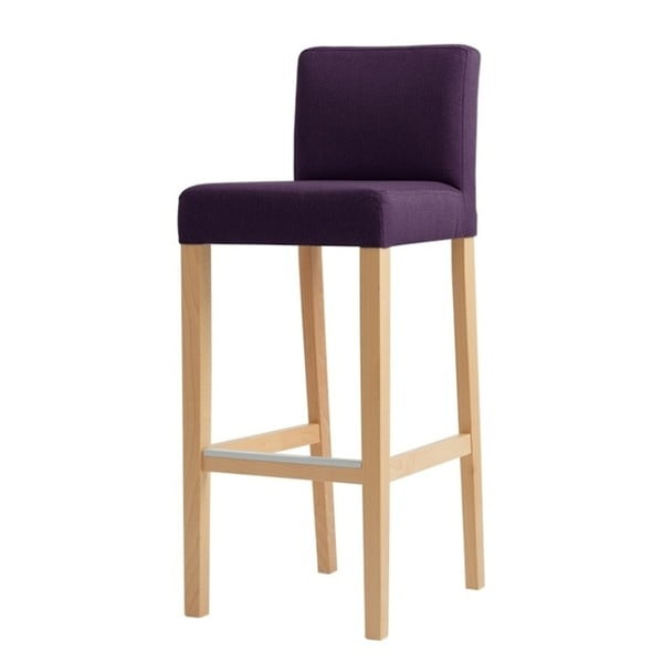 Violetinė baro kėdė su natūraliomis kojomis Individualizuota forma Wilton