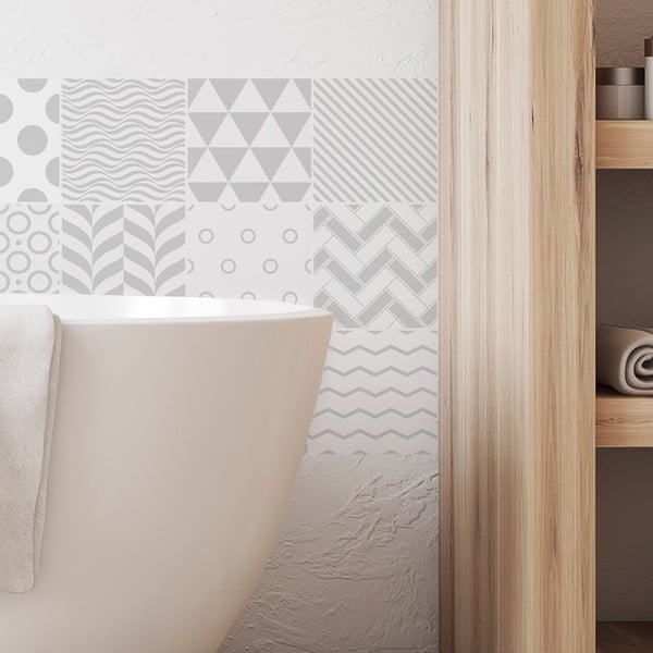 9 sieninių lipdukų rinkinys Ambiance Cement Tiles Scandinavian Finnish, 10 x 10 cm-image-3