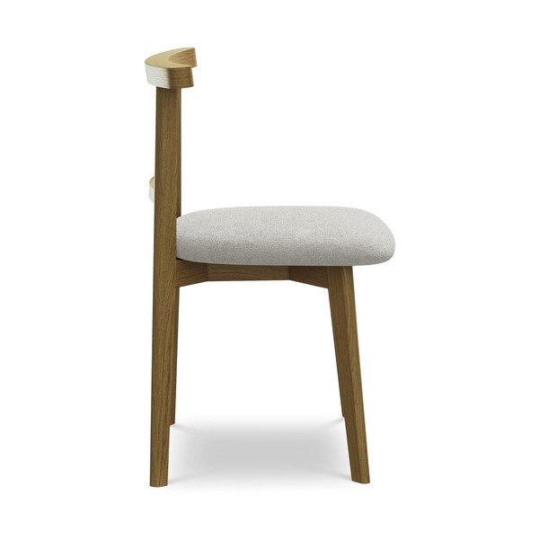 Šviesiai pilkos spalvos iš medienos masyvo valgomojo kėdė Ohelo – Makamii-image-2