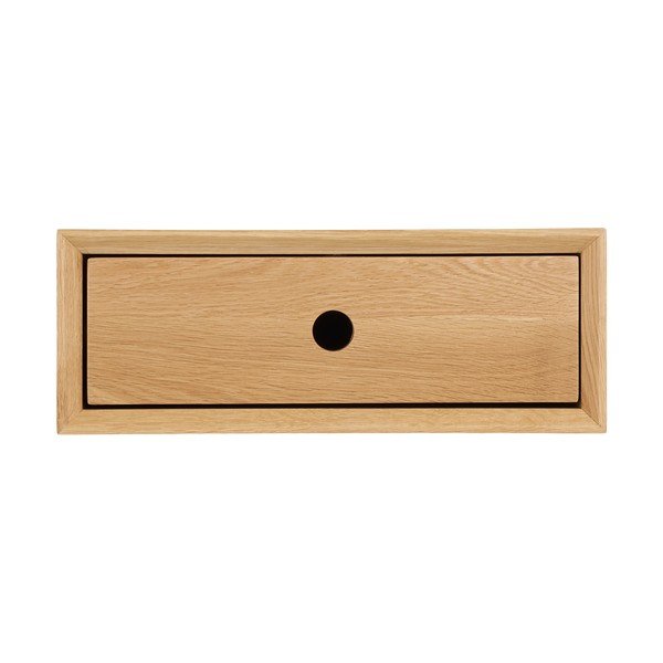 Šviesios natūralios spalvos iš ąžuolo masyvo sieninė lentyna 40 cm Luzern – House Nordic-image-3
