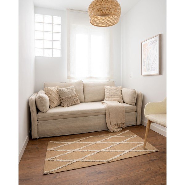 Smėlio spalvos sulankstoma sofa 210 cm Tanit – Kave Home-image-1