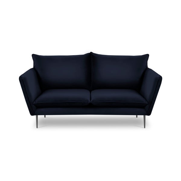Tamsiai mėlyna aksominė sofa Mazzini Sofas Acacia, ilgis 175 cm