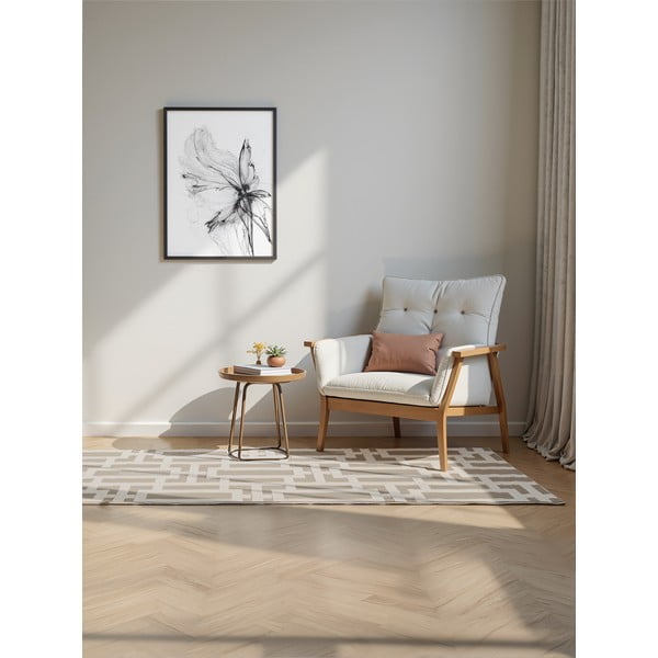 Kilimas pilkos spalvos/kreminės spalvos 80x240 cm Perles Onyx – Elle Decoration-image-1