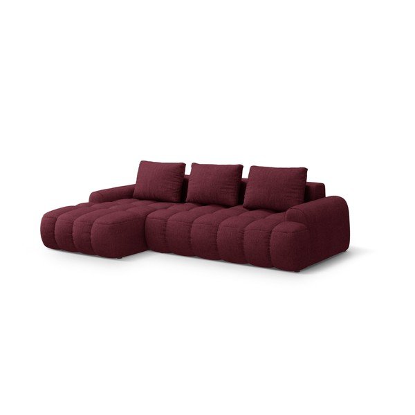 Bordo spalvos sulankstoma/su sandėliavimo vieta kampinė sofa (su kairiuoju kampu/su gultu) Linz – Cosmopolitan Design-image-2