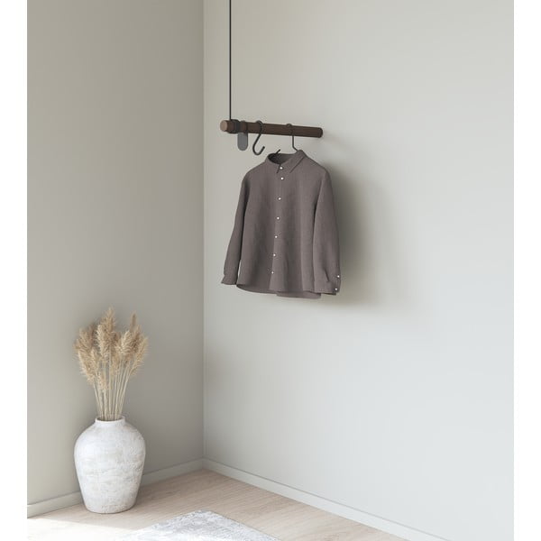 Rudos spalvos iš ąžuolo masyvo sieninė lentyna 50 cm Swing – LIND DNA-image-1