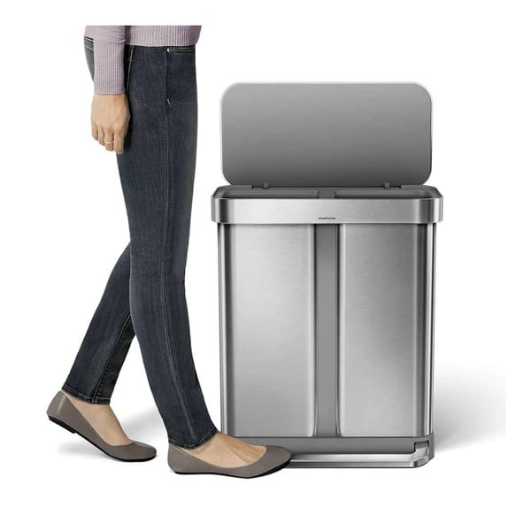 Sidabrinė šiukšliadėžė simplehuman, 58 l-image-2