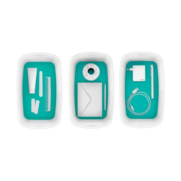 Baltos ir turkio spalvos laikymo dėžutė su dangteliu Leitz Office, 5 l talpos-image-2