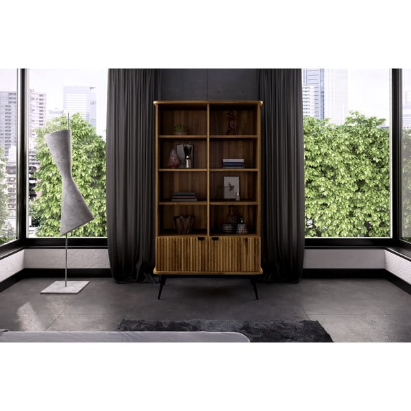 Natūralios spalvos ąžuolo medienos knygų spinta 97x176 cm Kula - The Beds-image-4