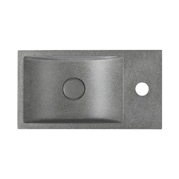 Iš betono maža kriauklė tamsiai pilkos spalvos 40x22 cm Crest – Sapho-image-1