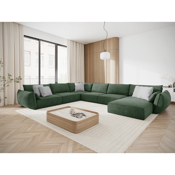 Tamsiai žalia kampinė sofa (kairysis kampas) Vanda - Mazzini Sofas-image-1