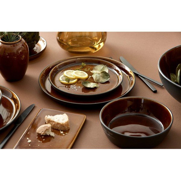 Skirta ramenui juodos spalvos/gintarinės spalvos iš akmens masės mažas dubuo Gastro Black/Amber – Bitz-image-1