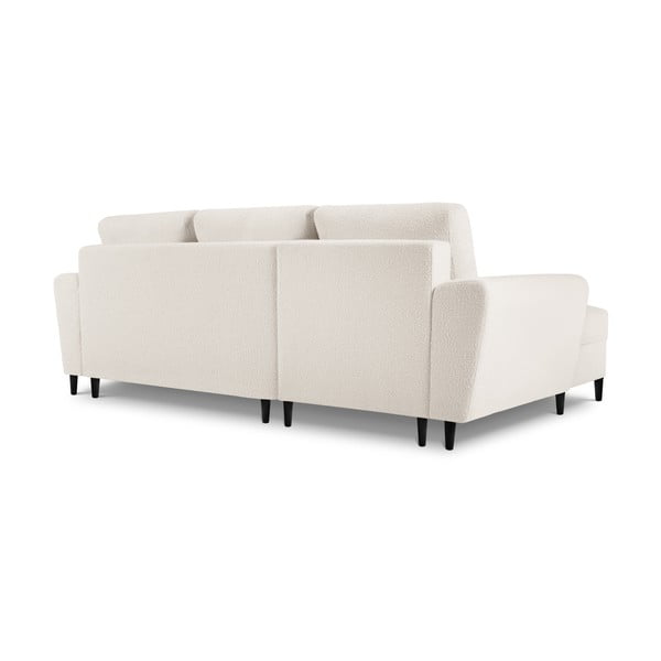 Smėlio spalvos iš boucle sulankstoma/su sandėliavimo vieta kampinė sofa (su kairiuoju kampu/su gultu) Kyoto – Cosmopolitan Design-image-4