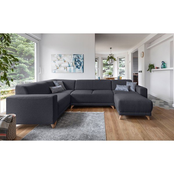 Antracito spalvos sulankstoma/su sandėliavimo vieta kampinė sofa (su kairiuoju kampu/„U“ formos) Classy Sophie – Miuform-image-1