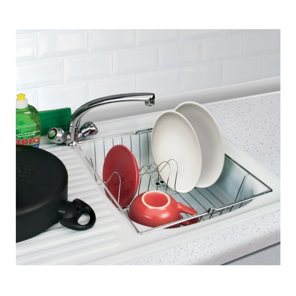 Blizgantis sidabrinis indų džiovinimo padėklas Metaltex Dresda-image-2