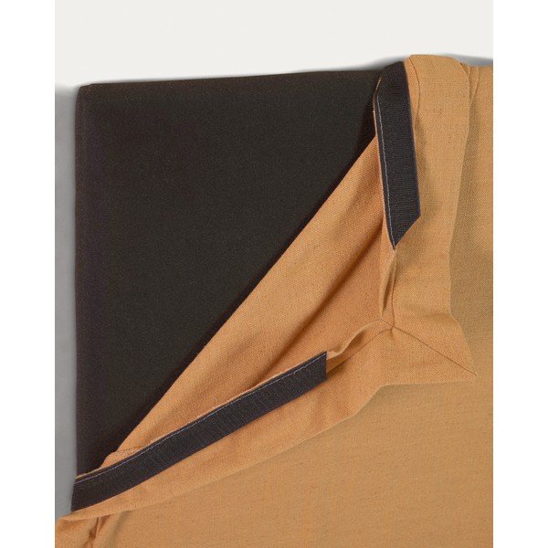 Garstyčių spalvos iš audinio galvūgalis 206x106 cm Tanit – Kave Home-image-4