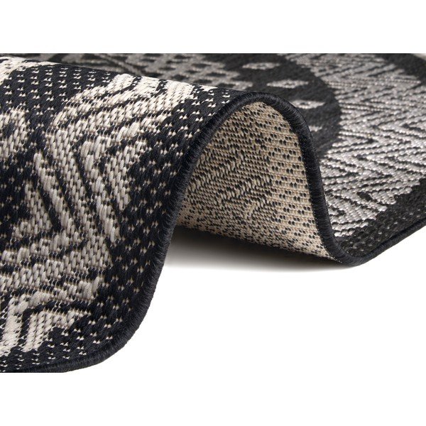 Juodos ir pilkos spalvos lauko kilimas Ragami Round, ø 120 cm-image-2