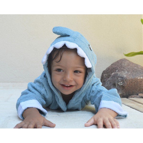 Mėlynas medvilninis kūdikių chalatas S dydžio Shark - Rocket Baby-image-4