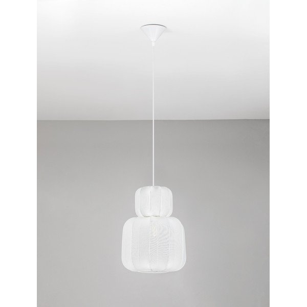 Matinės baltos spalvos iš tekstilės kabantis šviestuvas ø 28 cm Delina – Nova Luce-image-3