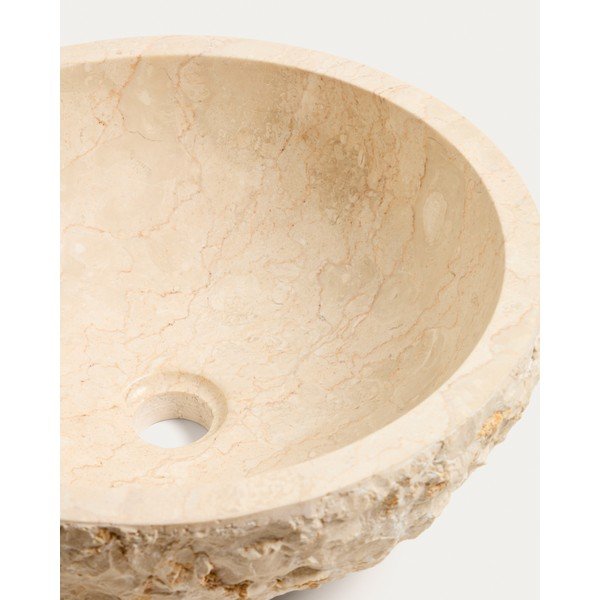 Smėlio spalvos iš akmens apvalios formos praustuvas ø 40 cm Orvane – Kave Home-image-3