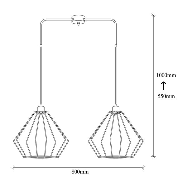 Juodos spalvos metalinis pakabinamas šviestuvas Opviq lights Mueltan-image-2