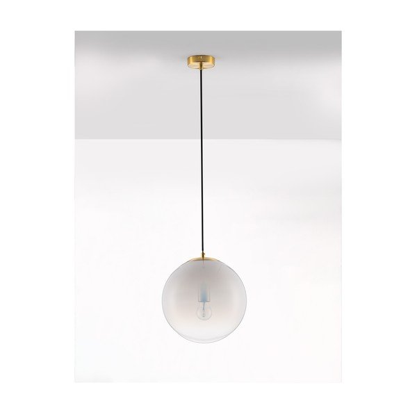 Baltos spalvos/auksinės spalvos iš stiklo kabantis šviestuvas ø 30 cm Vita – Nova Luce-image-3
