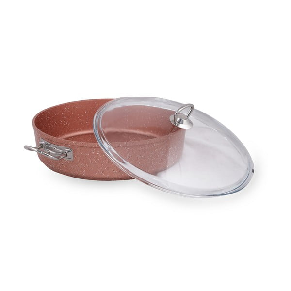 Rožinis aliuminio puodas su dangčiu Güral Porselen Classic, ø 30 cm-image-2