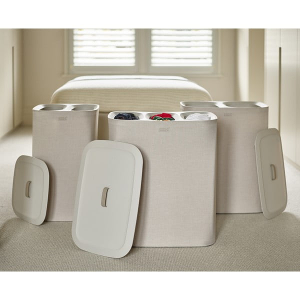 Iš tekstilės skalbinių krepšys smėlio spalvos 90 l Tota Trio – Joseph Joseph-image-4