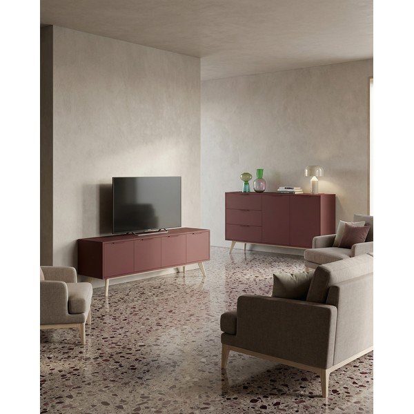 Terakotos spalvos matinis TV spintelė 140x53x40 cm Campus – Marckeric-image-1