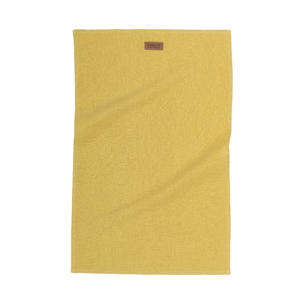 "Tiseco Home Studio" oranžinis ir geltonas lininis rankšluostis, 42 x 68 cm