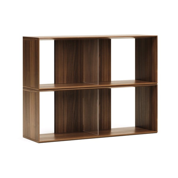 Modulinės lentynos natūralios spalvos iš riešutmedžio 2 vnt. 101x76 cm Litto – Kave Home-image-2