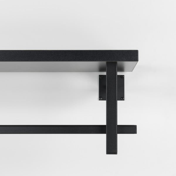 Juodos spalvos iš metalo sieninė lentyna su lentyna 76 cm Simplon – Spinder Design-image-4