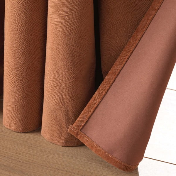 Rudos spalvos iš velveto užuolaida 140x260 cm Olympe – douceur d'intérieur-image-3