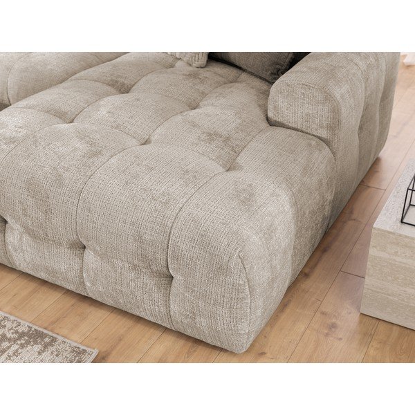 Smėlio spalvos kampinė sofa („U“ formos/su gultu) Melva – Ropez-image-2