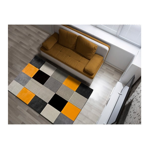 Oranžinis ir pilkas kilimas Universalus Gladys Lento, 140 x 200 cm-image-1