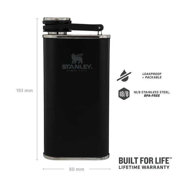 Juodos spalvos iš nerūdijančio plieno gertuvė 230 ml Easy-Fill Wide Mouth Flask Black – Stanley-image-4