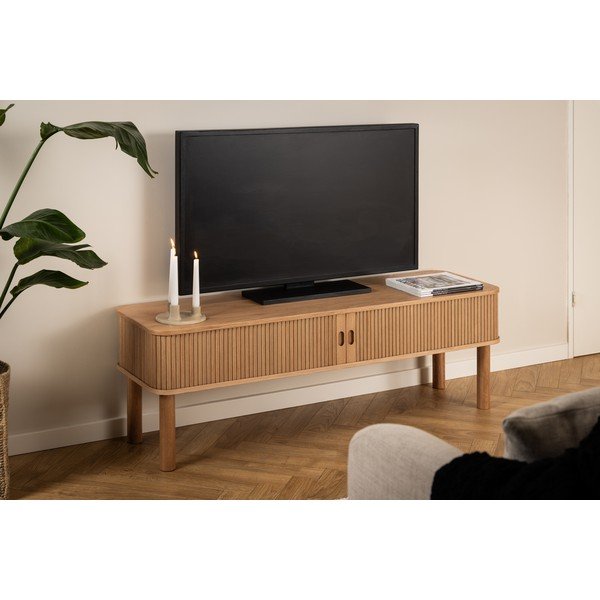 TV spintelė natūralios spalvos iš ąžuolo 140x45 cm Langley – Actona-image-1
