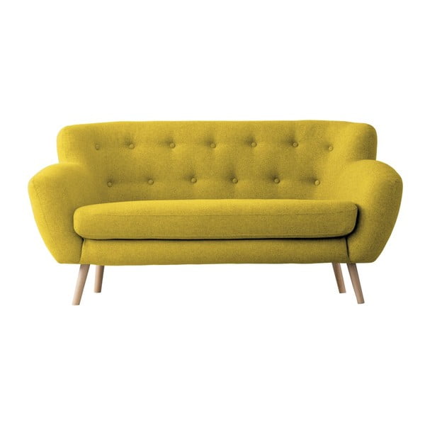 Geltona dviejų vietų sofa "Kooko Home Pop