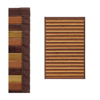 Iš bambukinė kilimas garstyčių spalvos/rudos spalvos 60x90 cm – Casa Selección