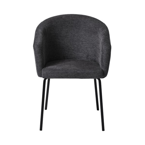 Tamsiai pilkos spalvos iš audinio valgomojo kėdė su porankiais Easton – Unique Furniture-image-2