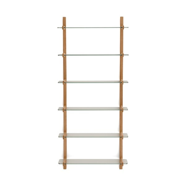 Natūralios spalvos iš stiklo modulinė lentyna 90x202x30,5 cm Sitra – Kave Home