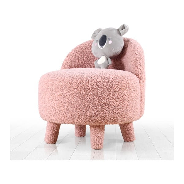 Vaikiškas krėslas šviesiai rožinės spalvos iš boucle Moouv – Artie