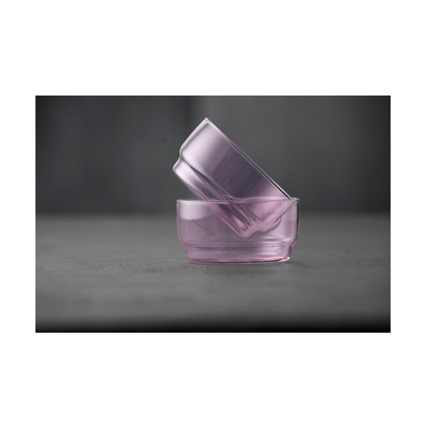 Rožinės spalvos iš stiklo  maži dubenys 2 vnt. 500 ml Torino – Lyngby Glas-image-3
