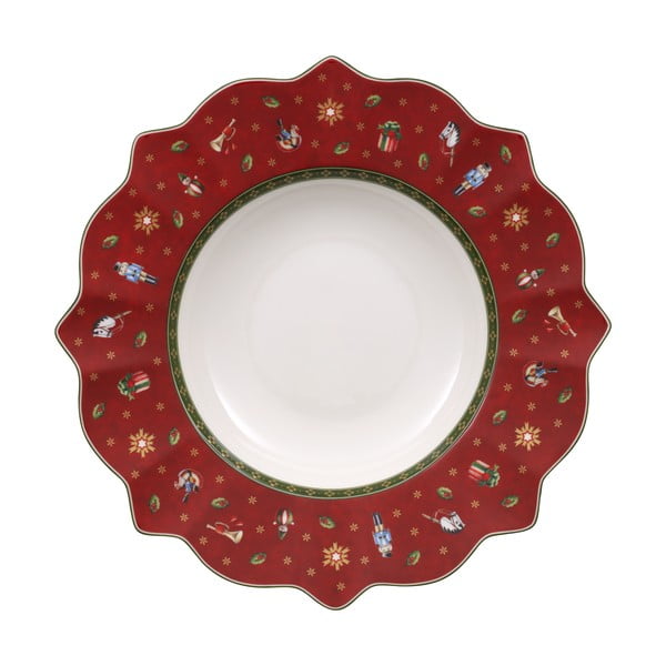 Raudona gili porcelianinė lėkštė su kalėdiniu motyvu Villeroy & Boch, ø 26 cm