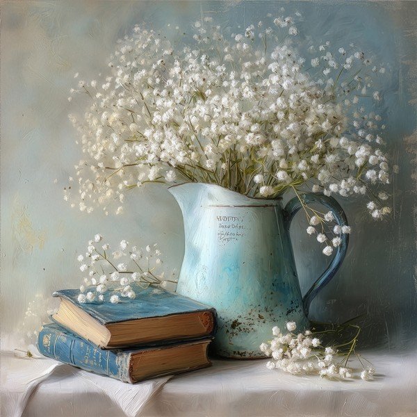 Spausdintas paveikslas tapyba ant drobės 32x32 cm Gypsophila – Styler