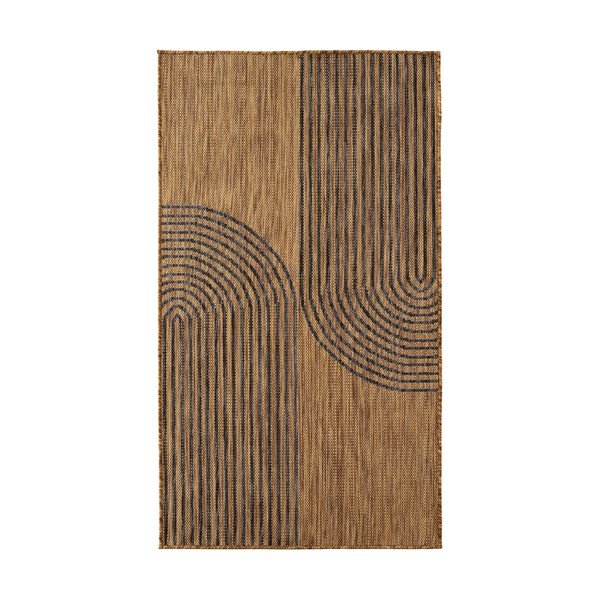 Juodos spalvos/rudos spalvos lauko ir vidaus kilimas 80x150 cm Mira 1453 – Ayyildiz Carpets
