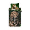 Iš medvilnės viengulė vaikiška patalynė 140x200 cm Leopard "Green" – Jerry Fabrics