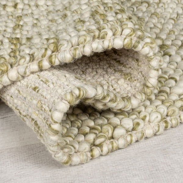 Rankų darbo iš vilnos mišinio kilimas khaki spalvos 80x150 cm Minerals – Flair Rugs-image-3