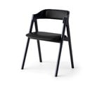 Juoda ąžuolinė valgomojo kėdė su odine sėdyne Findahl by Hammel Mette