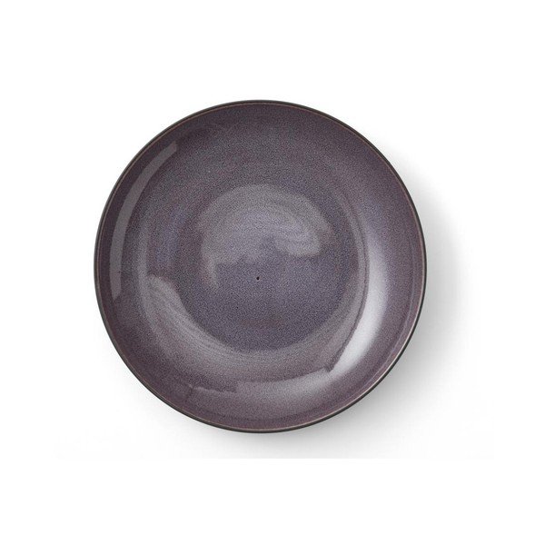 Juodos akmens masės dubuo su violetine "Bitz Mensa" vidine glazūra, 40 cm skersmens-image-2