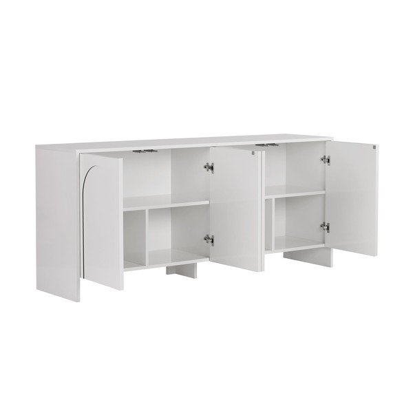 Baltos spalvos šoninė spintelė 180x80x45 cm Arlen  – Kalune Design-image-4